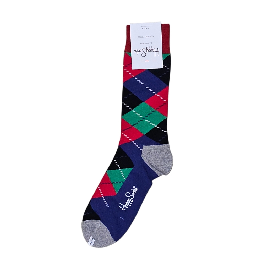 Happy Socks Christmas Holiday Argyle Socks Mens 10-13